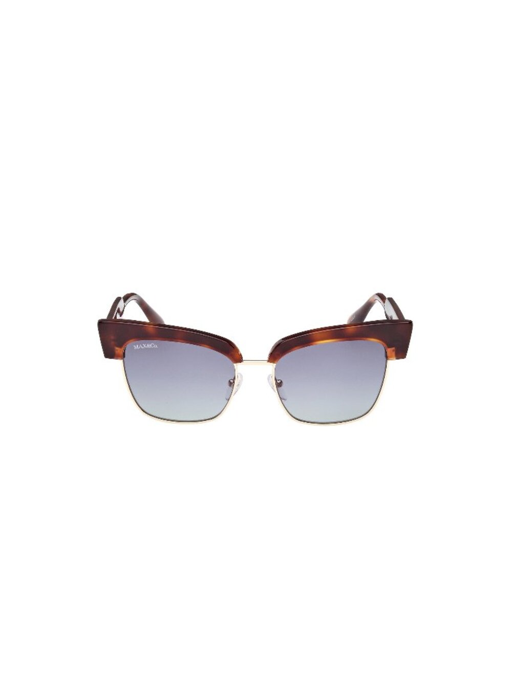 New Max&Co Women's Sunglasses Havana Butterfly Blue Lens Acetate Frame Max & Co